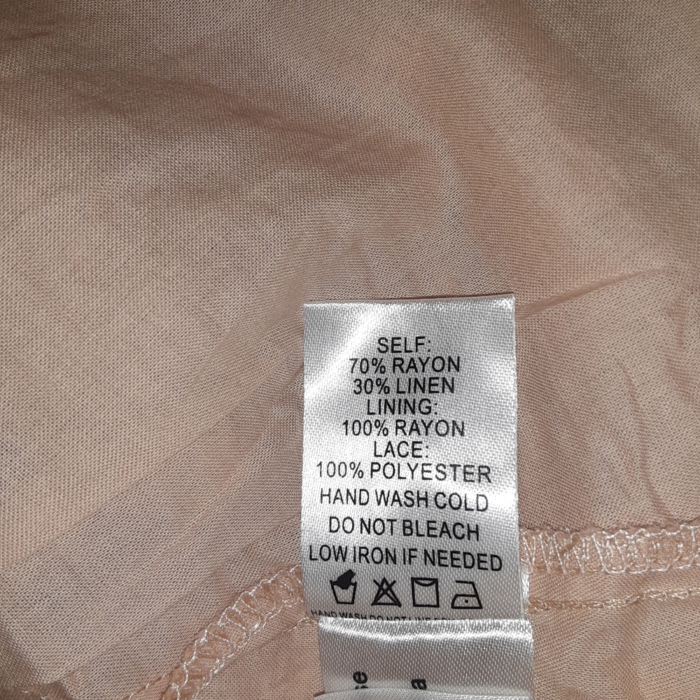 HP! Linen Blend Lattice Mini Dress - Picture 5 of 7